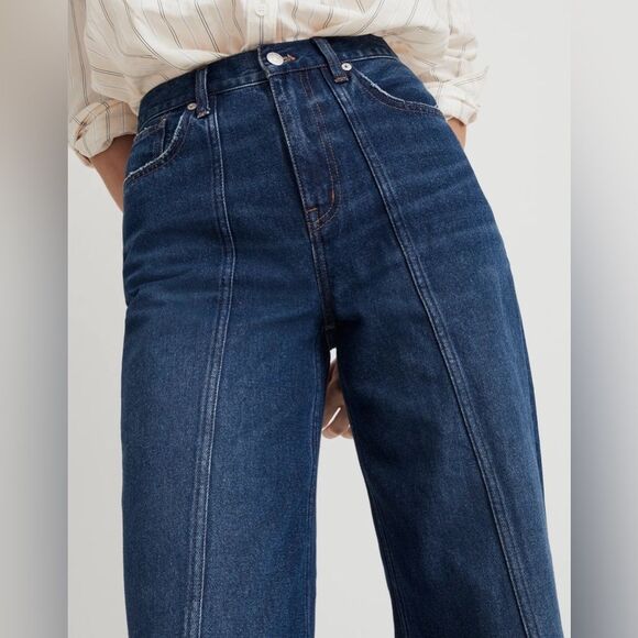 NWT Madewell Superwide-Leg Jeans in Carrington Wash: Twisted-Seam Edition - Picture 5 of 11